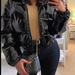 Shiny Black Puffer L/XL, NWOT